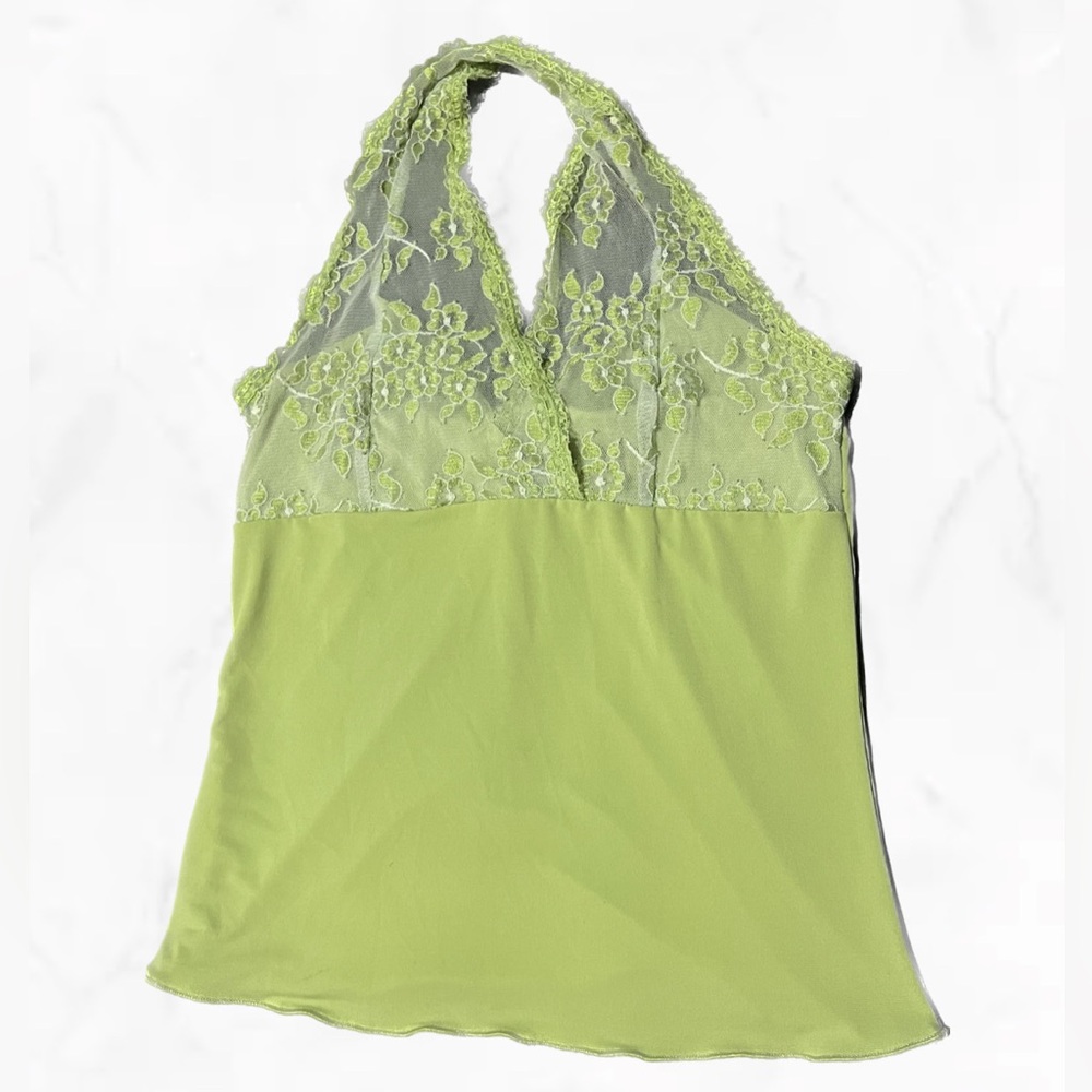 Green lace top.